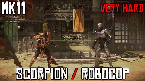 Mortal Kombat 11 Scorpion (Custom Variation) vs Robocop (Serve and Protect) CPU Very Hard Difficulty