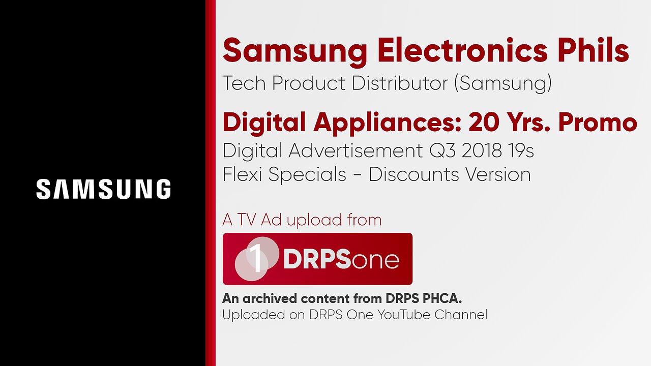 Samsung Digital Appliances 20 Years Promo Digital Ad Q3 2018 19s (Philippines, Flexi Spcls. Version)