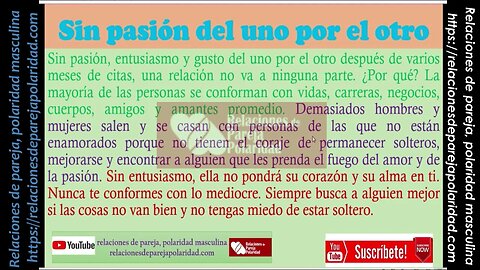 Sin pasión del uno por el otro la relación se acaba - mejorado