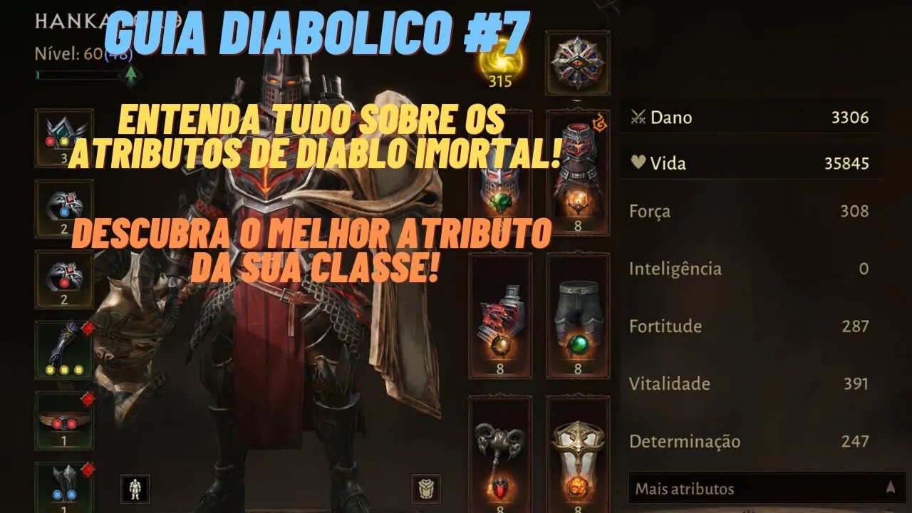 PTBR Diablo Immortal Guia Diabólico #7 Ententa tudo sobre os atributos do jogo e qual é o melhor