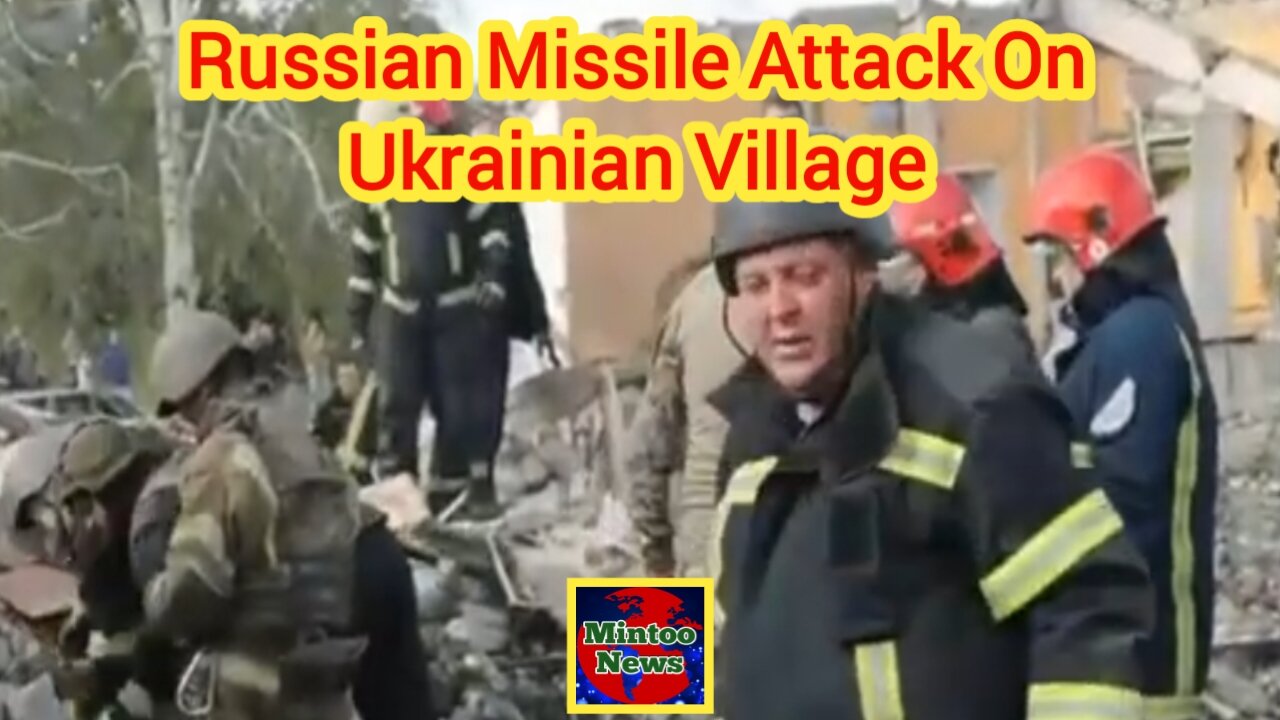 Russian missile attack on funeral in Hroza village of Ukraine