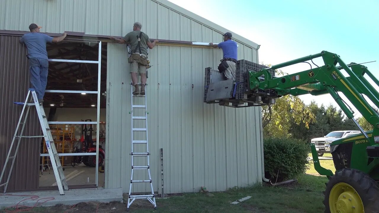 Powered Sliding Shed Door!! Pole Barn Rehab!