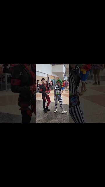 Harley Quinn and BeetleJuice Cosplay Tampa Comic Con