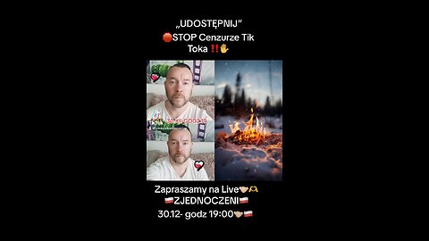 Zapraszamy na live 30.12- Stop cenzurze tik toka na kanale zjednoczeni🇵🇱ZP🇵🇱