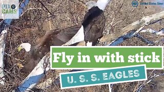 USS Eagles fly-in with stick