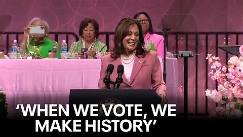 Vice President Kamala Harris addresses crowd at Alpha Kappa Alpha convention in Dallas