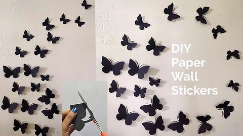 Easy Paper Butterfly wall decoration/diy butterfly wall decoration ideas