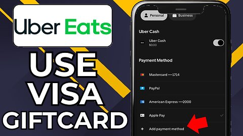 HOW TO USE VISA GIFT CARD ON UBER EATS