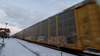 Manifest Westbound CN 5781, CN 2596 & CN 5616 Locomotives In Ontario