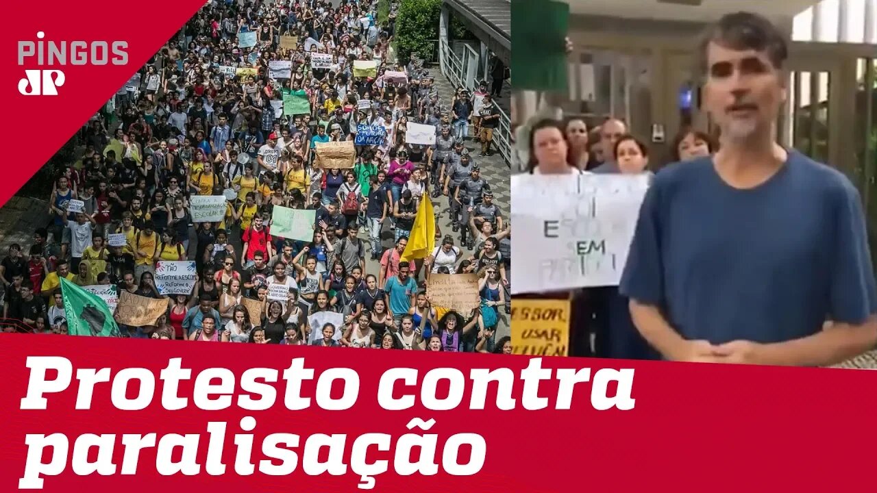 Pais protestam contra paralisação das aulas