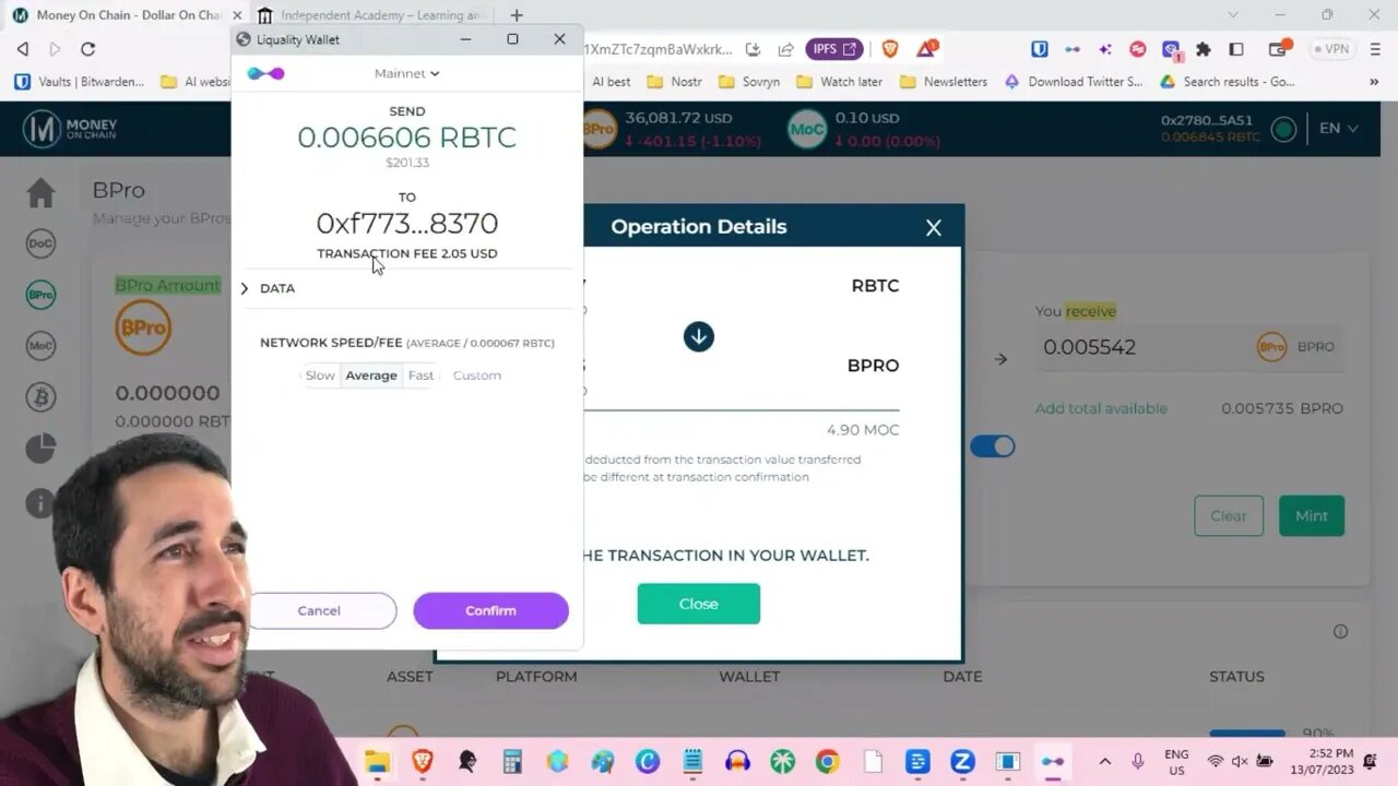 How to Mint Bpro on Money on Chain