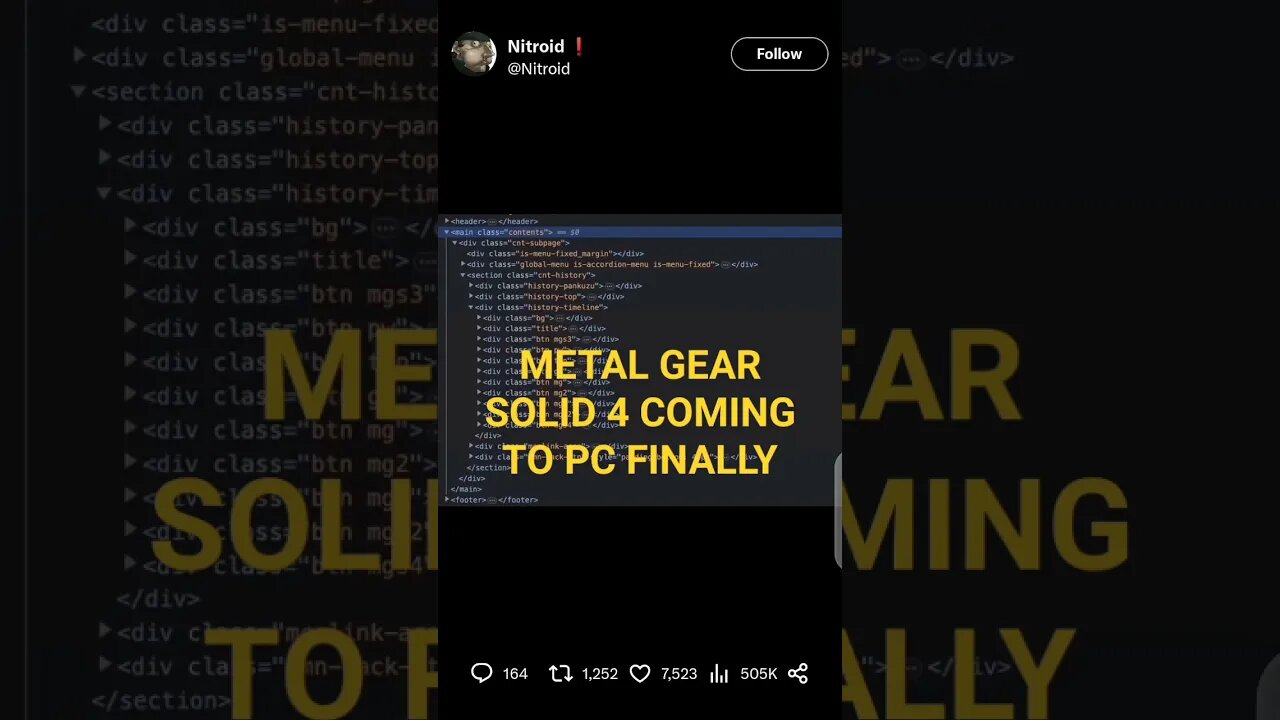 Metal Gear Solid 4 Coming To PC #shorts #mgs4 #mgs #konami