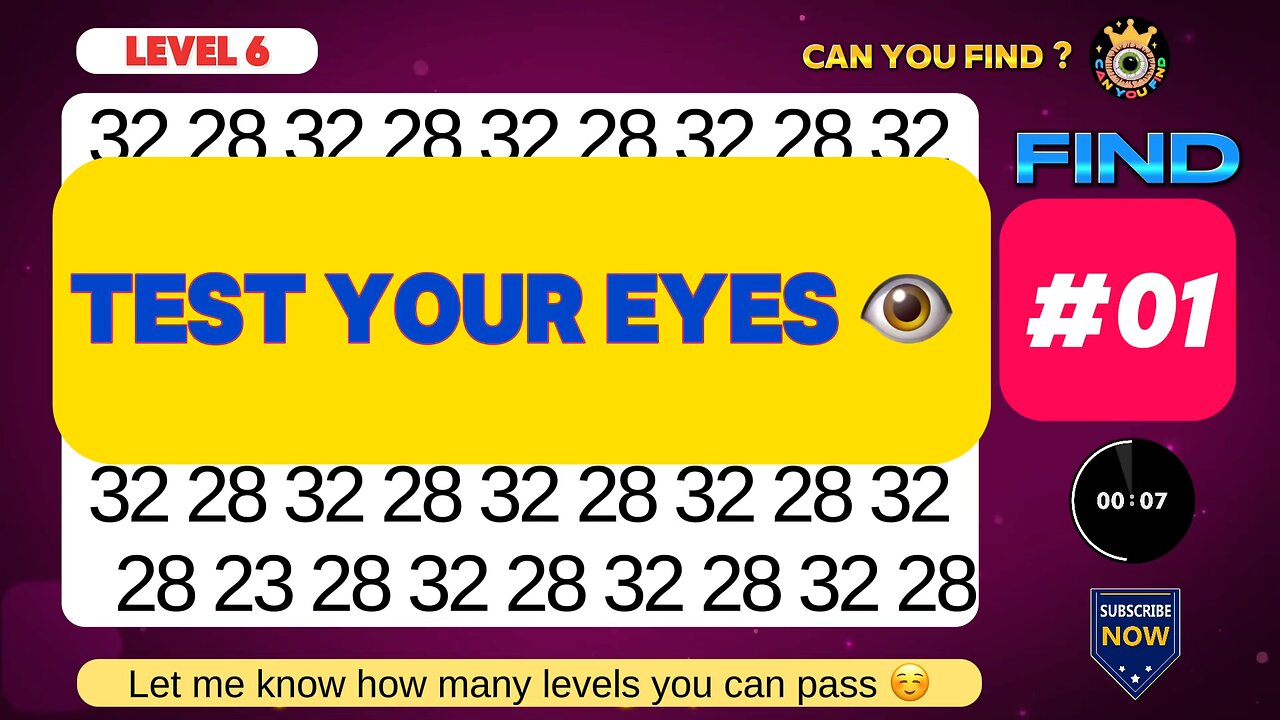 Challenge yourself with this quick eye game #01