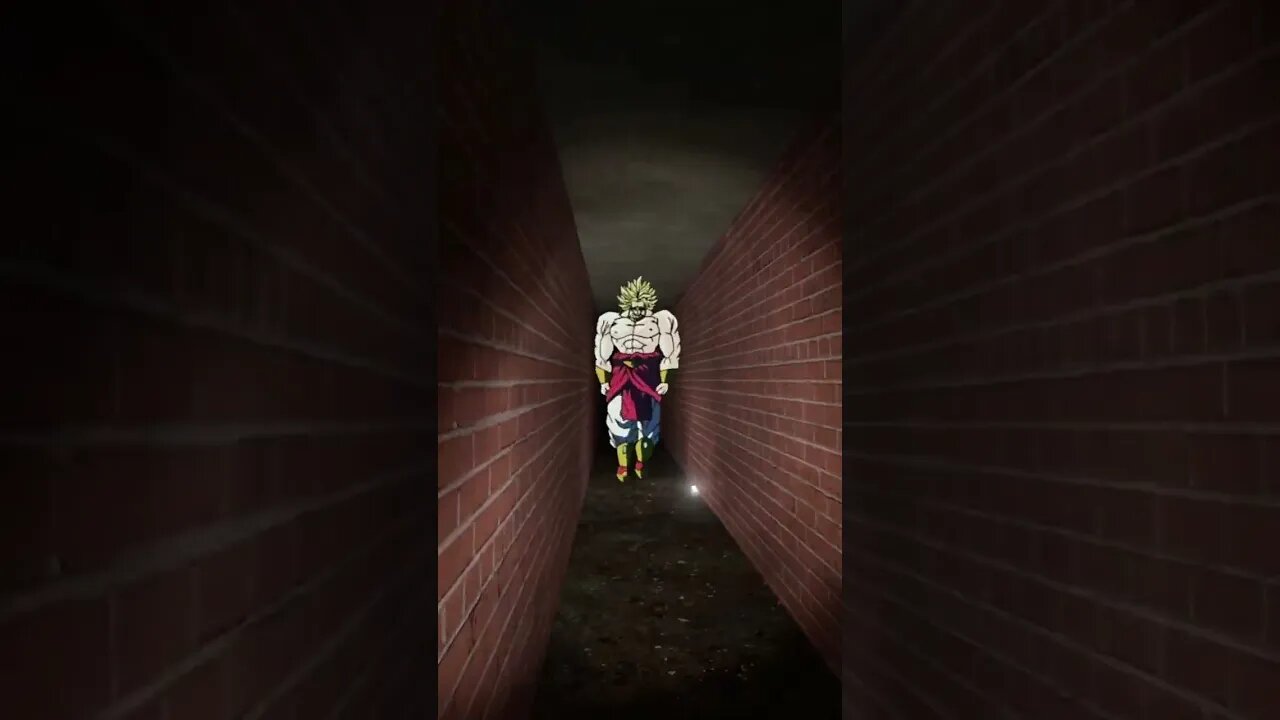 Piccolo sendo perseguido por Broly no labirinto subterrâneo