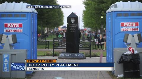 Widow upset about portable toilets placed on monument