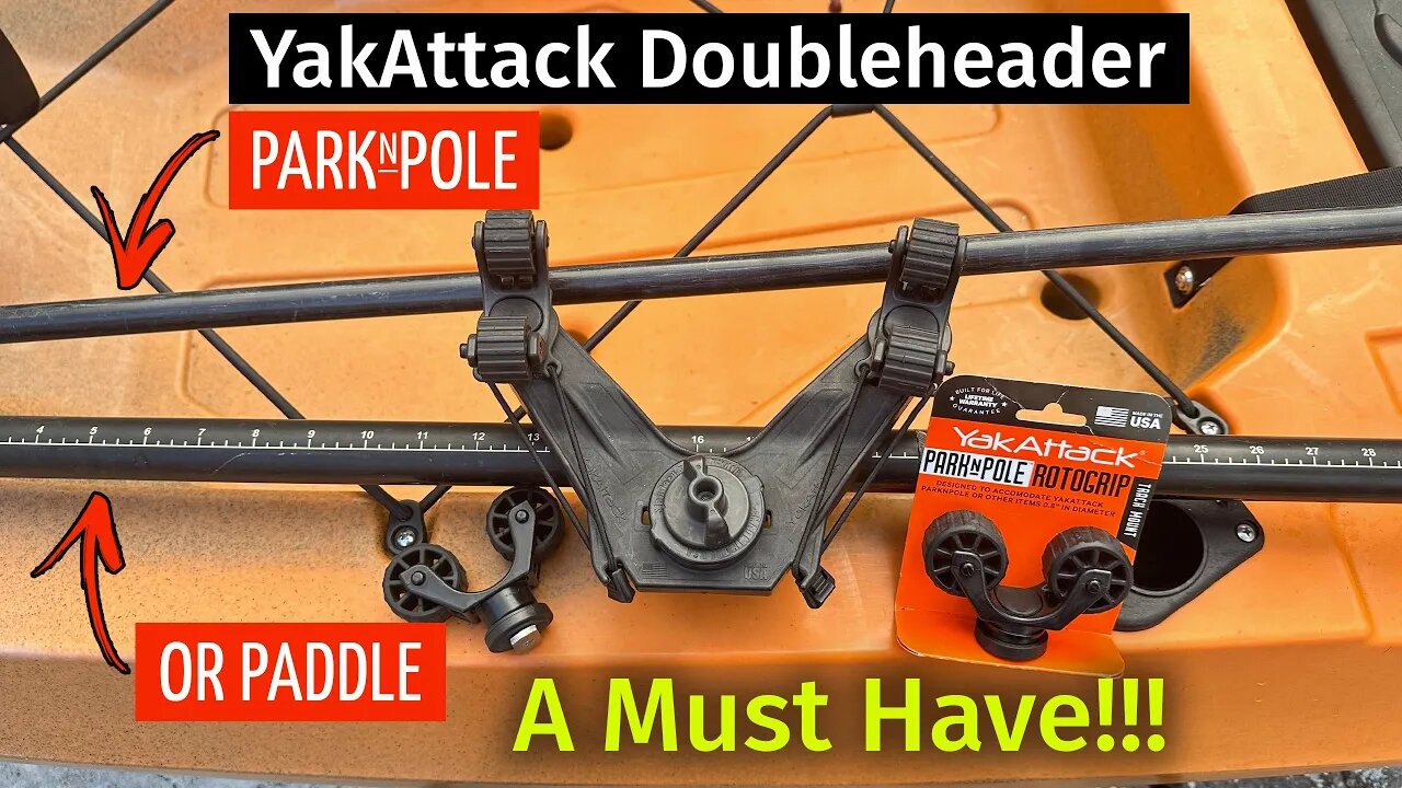 Paddle Holder & Stakeout Pole YakAttack Doubleheader Is Versatile And A Must Have On Your Kayak