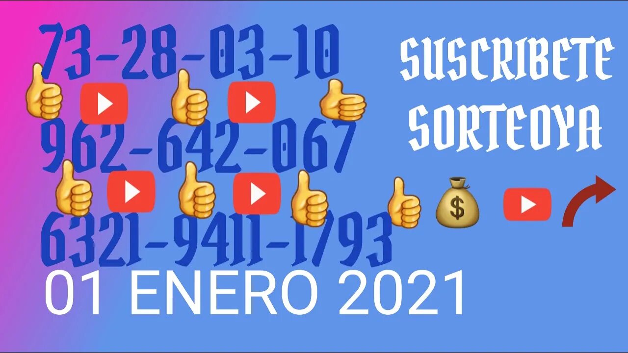 SORTEOYA NUMERO PROBABLE 1 ENERO 2022