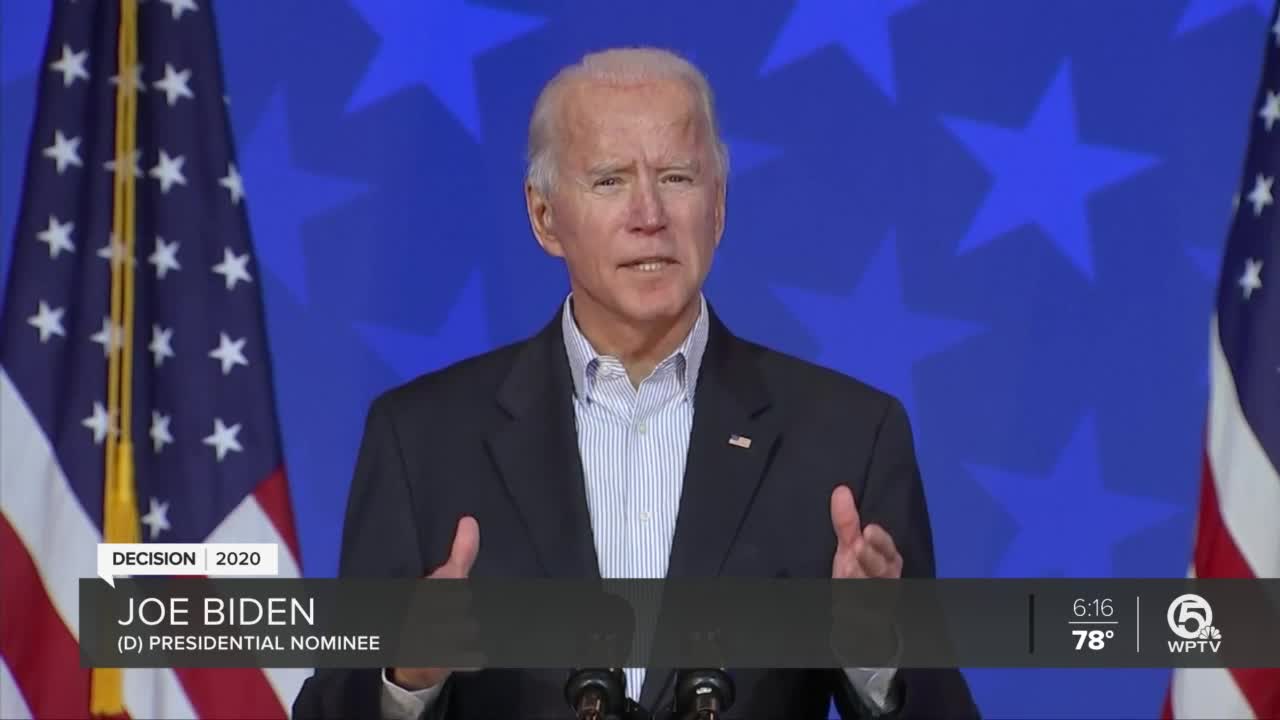 Joe Biden calls for calm and patience