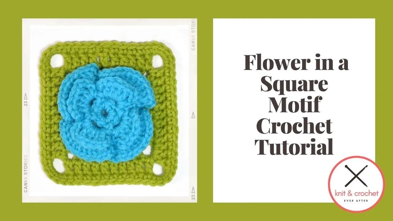 Left Hand Motif of the Month January 2016: Flower in a Square Motif Crochet Tutorial