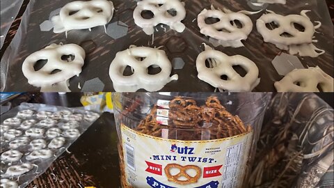 White chocolate covered pretzel