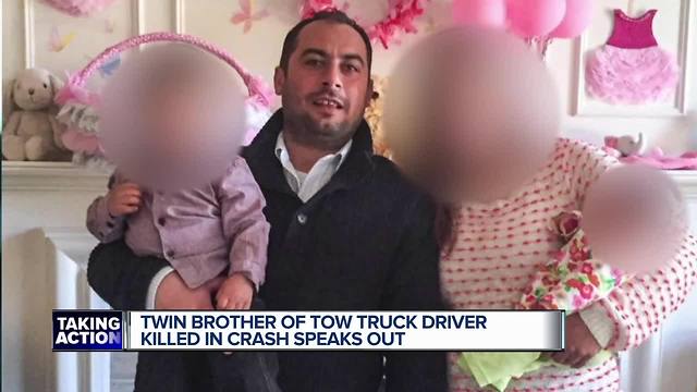 Twin of metro Detroit tow truck driver killed on the side of the road speaks out