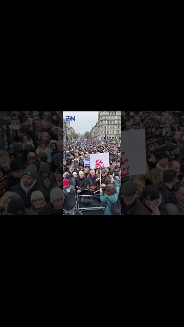 Today in London, over 100,000 people against antisemitism #news #zofkannews #israel #palestine