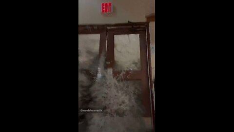 Huge waves crash into an Army base