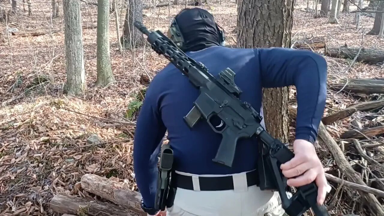 Tactical Trench with Palmetto 9mm AR and P80 on Kore Essentials belt