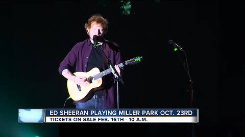 Ed Sheeran schedules show at Miller Park this Fall