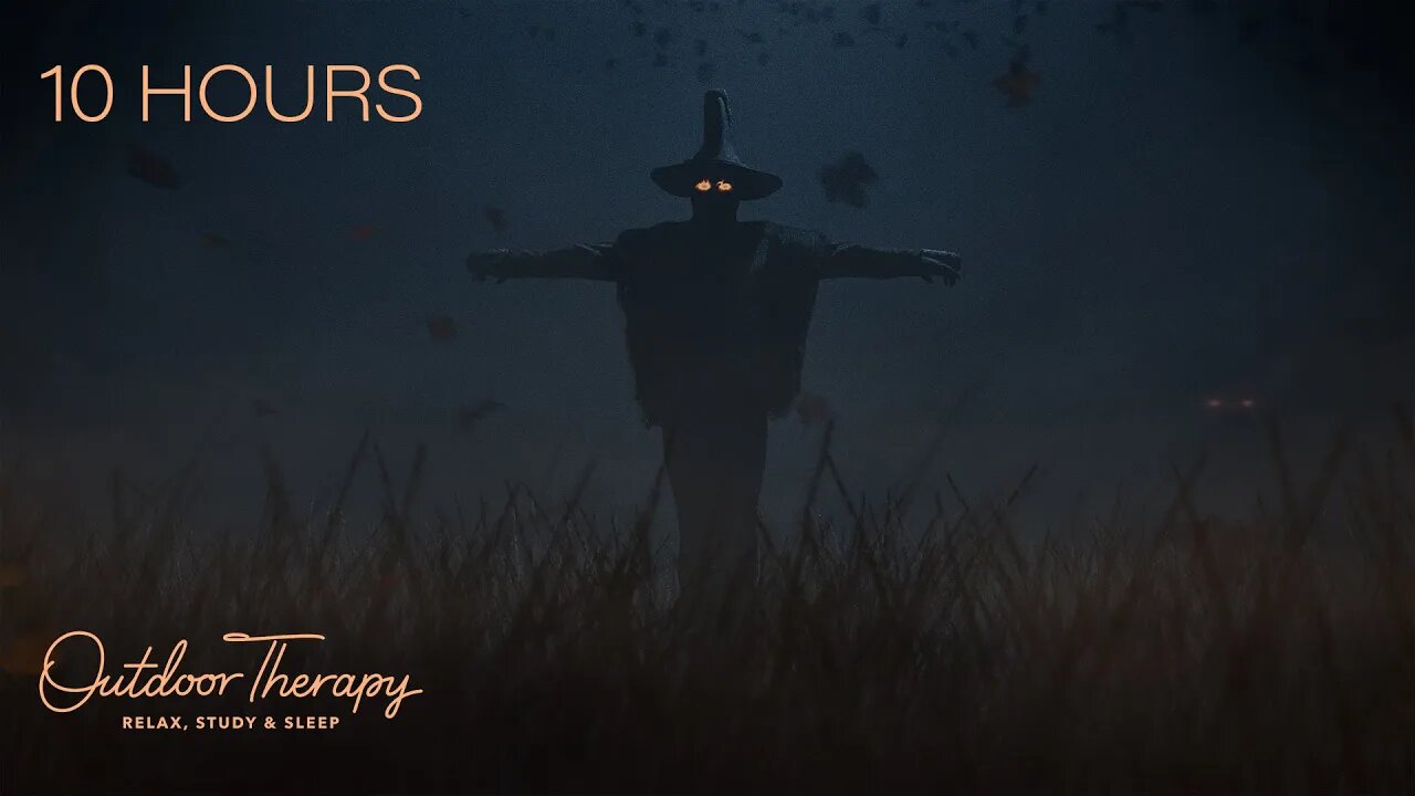 Spooky Windy Halloween Scarecrow Ambience | Monsters in the Fog | Creepy Ghostly Haunted | 10 HOURS