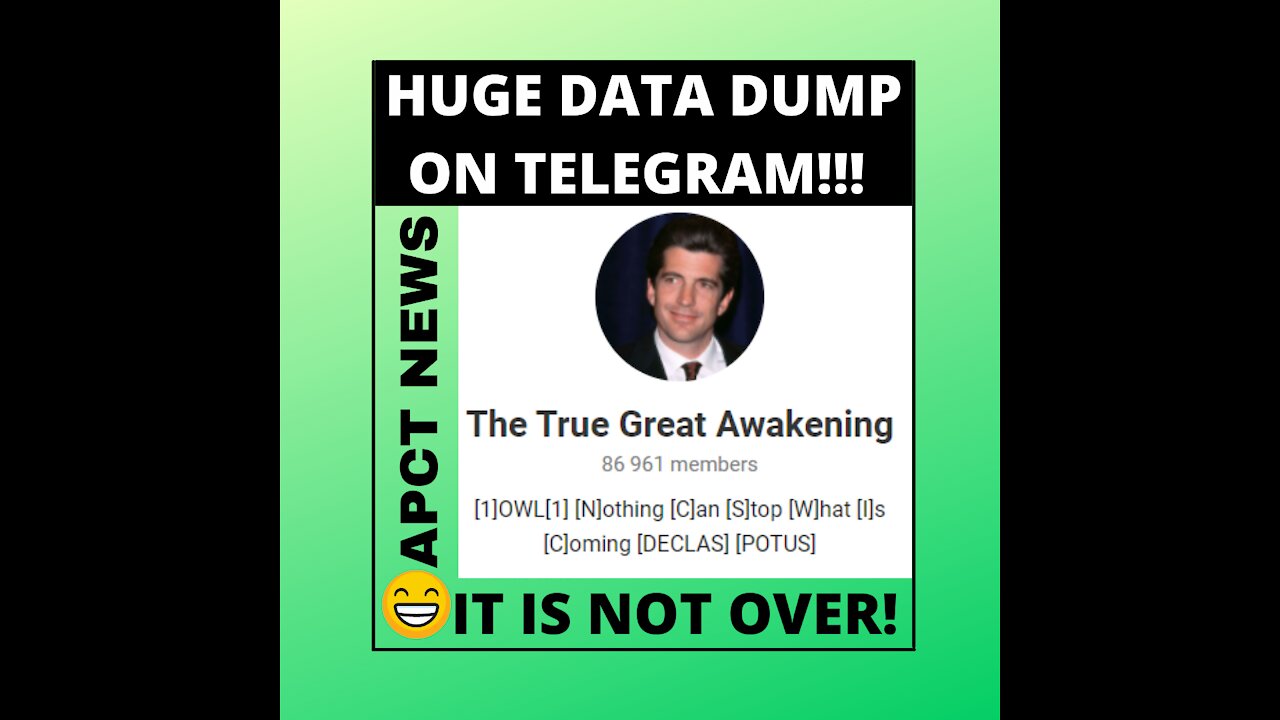 HUGE DATA DUMP ON TELEGRAM! IT IS NOT OVER! THE LIGHT WILL DEFEAT THE DARK!