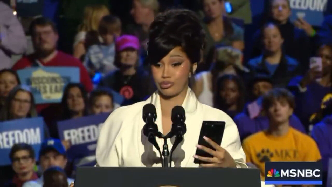 Economically Illiterate Cardi B Gets 'F' For Phoned-In Kamala Rally Speech