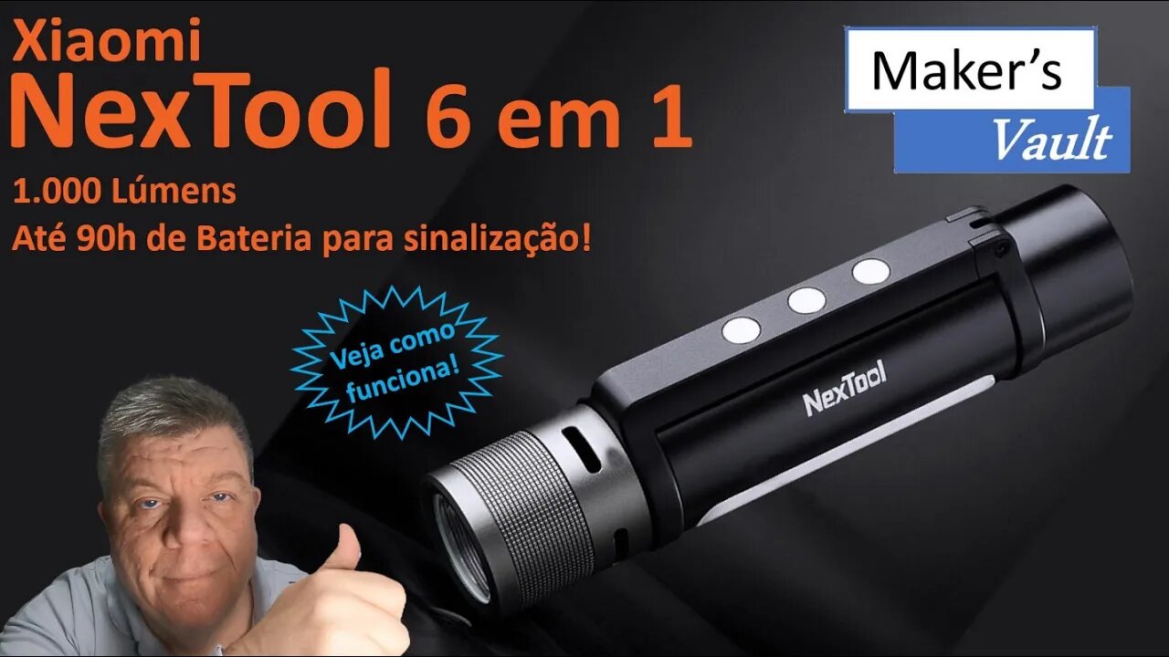 Xiaomi Nextool 6 em 1: Lanterna com1.000 Lúmens e até 90h de bateria em sinalização. Conheça!