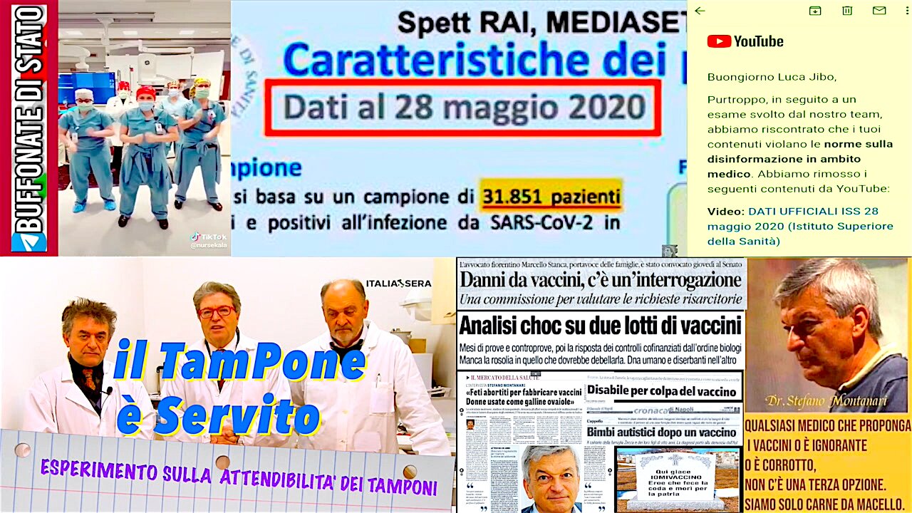 4in1: MEDICI TAMPONI DATI-ISS VACCINATI (Video Luca Jibo censurati)