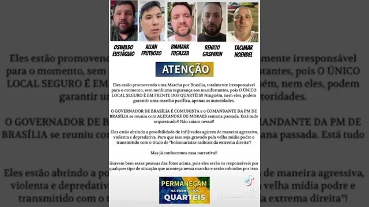 ALERTA: INFILTRADOS TENTAM DESARTICULAR ACAMPAMENTO NO QG DE BRASÍLIA!