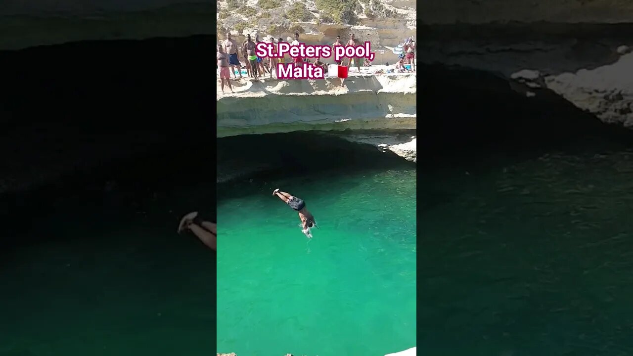 St.Peters pool, Malta 🇲🇹 Απίθανες βουτιές στην Μάλτα 🇲🇹 #shorts #malta #travel #summer