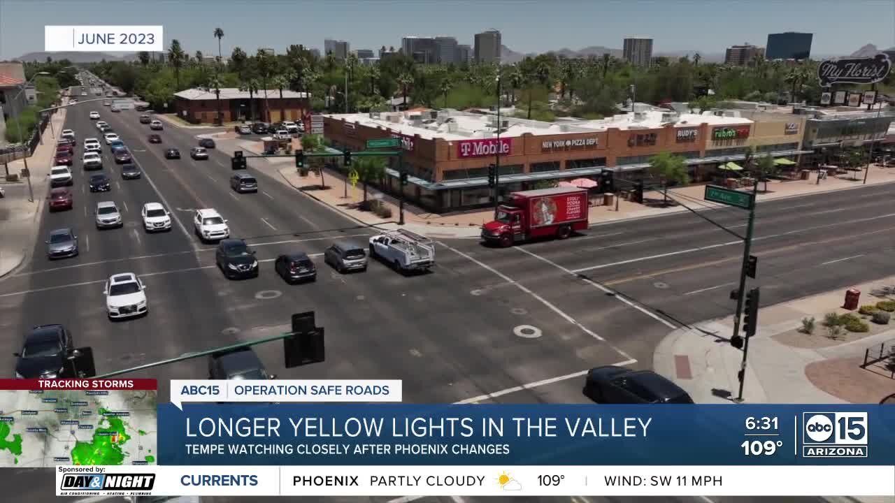 Tempe looks to Phoenix as city evaluates yellow light times to meet standards