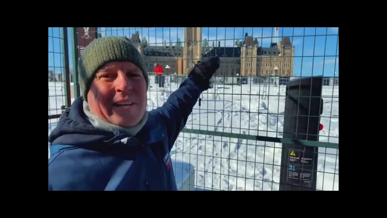 Trucker Convoy 2022 - Fences Go Up As the Police Stand Off with Protestors