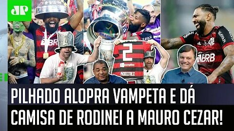 SENSACIONAL! Pilhado ZOA Vampeta e DÁ CAMISA de Rodinei a Mauro Cezar após TÍTULO do Flamengo!
