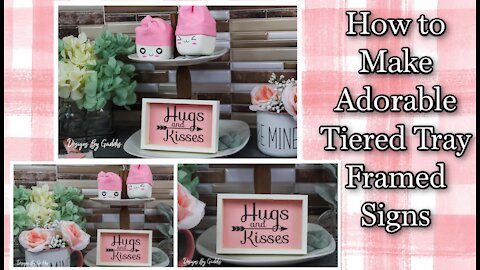 Valentines Day Tiered Tray Mini Wood Sign | Farmhouse Tiered Tray Decor