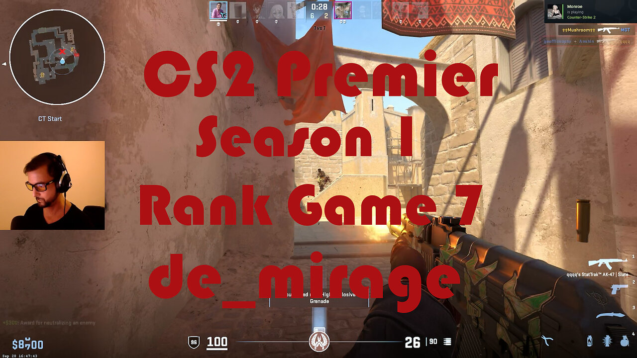 CS2 Premier Matchmaking - Season 1 - Rank Game 7 - de_mirage
