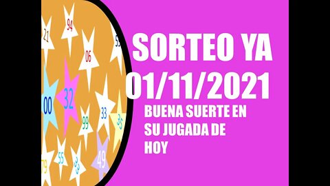SORTEO YA NUMERO PROBABLE 01 NOVIEMBRE 2021