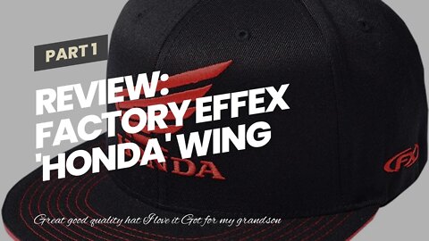 Review: Factory Effex 'HONDA' Wing Flex-Fit Hat