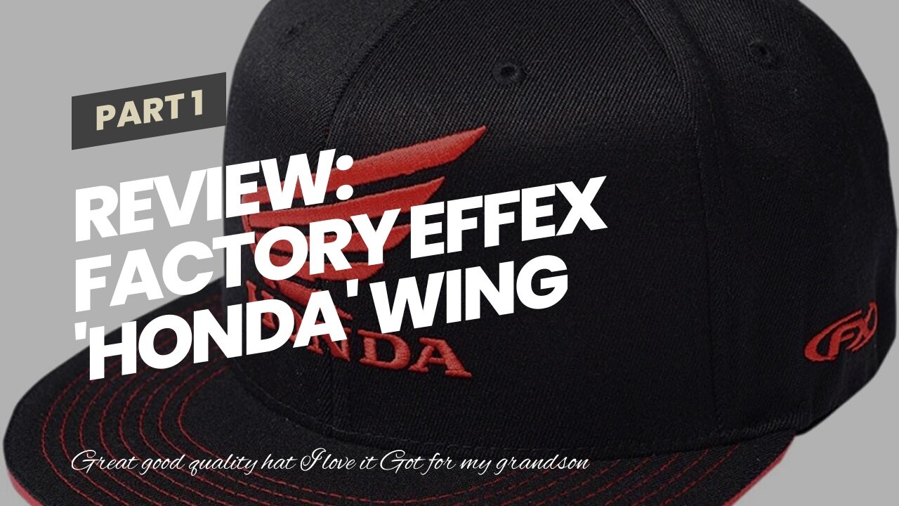 Review: Factory Effex 'HONDA' Wing Flex-Fit Hat