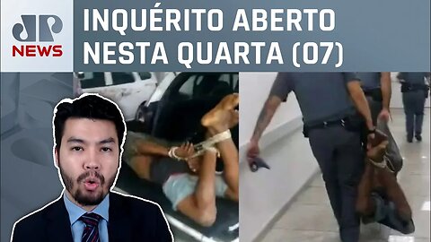 Polícia Militar de SP afasta seis policiais que carregaram homem amarrado; Kobayashi comenta