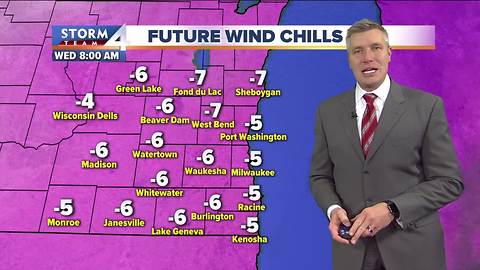 Subzero wind chills Wednesday