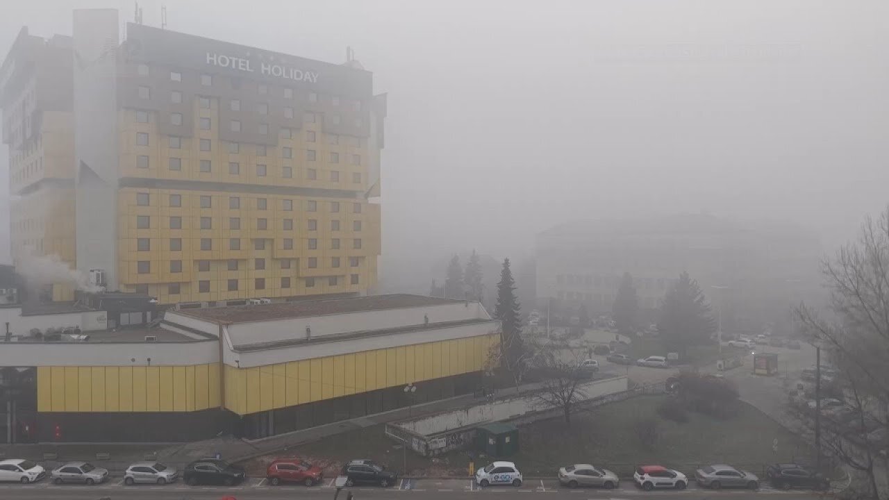 Flights grounded and people told to stay indoors as a thick layer of smog engulfs Sarajevo