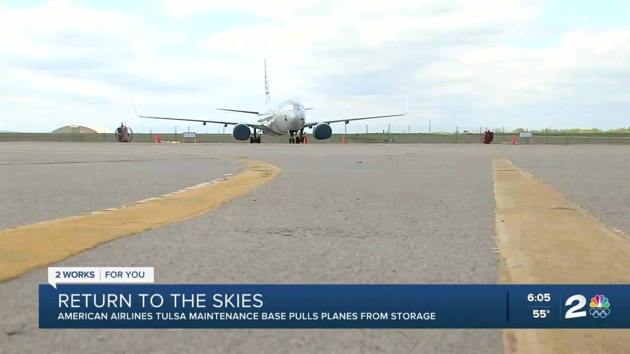 American Airlines Tulsa team pulls planes from storage