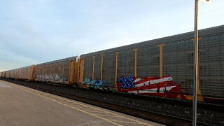 CN 3197 & KCS 4796 Engines Manifest Train Eastbound In Ontario