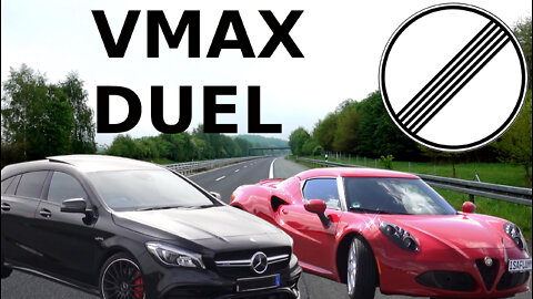 Vmax duel Alfa Romeo 4c vs. Mercedes CLA 45 AMG on german Autobahn